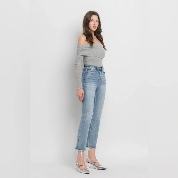 NWOT Super High Rise Slim Straight Crop Jeans from Vervet by Flying Monkey - Picture 6 of 12